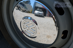The Garage, Petaluma - VW Hub Cap Reflection
